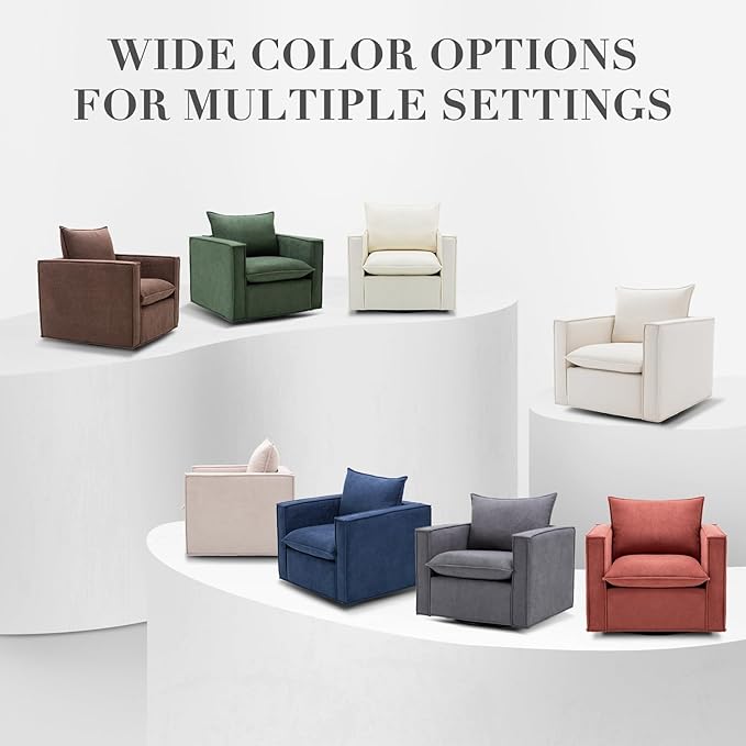 COLAMY Swivel Accent Chair Set of 2, 34 Inches Wide Upholstered Arm Chair - Image 6