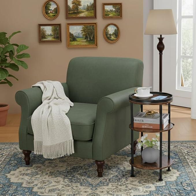Small Round Side Table for Small Spaces, 3-Tier Round Accent Table Slim Side - Image 7