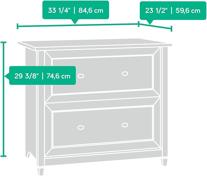 Sauder Edge Water 2 Drawer Lateral Filing Cabinet, Office File Cabinet - Image 3