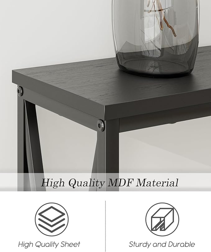 Masupu 63" Console Table with Power Outlet, Modern Narrow Long Sofa Table - Image 7