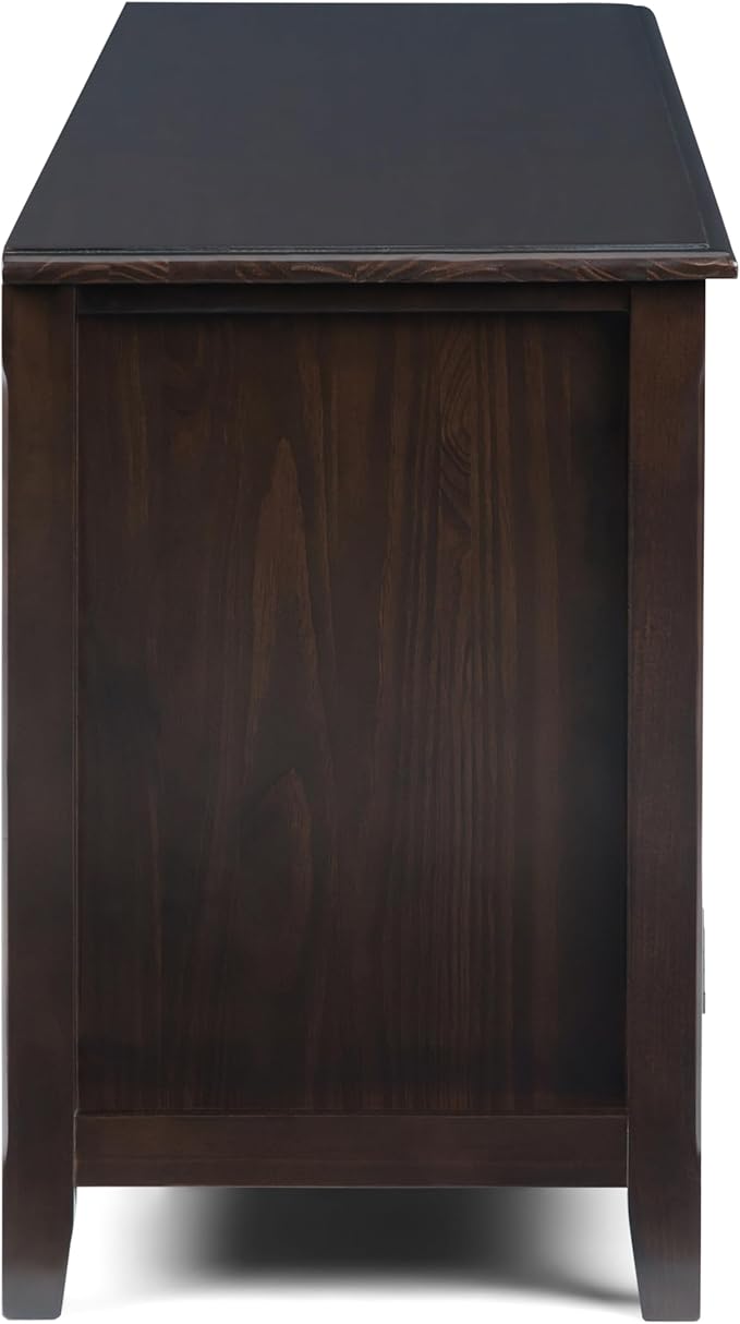 SIMPLIHOME Burlington SOLID WOOD 72 inch Wide Transitional TV Media Stand in - Image 7
