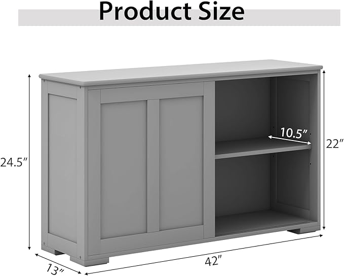Costzon Sideboard Buffet Cabinet, Wooden Kitchen Storage Cabinet - Image 2