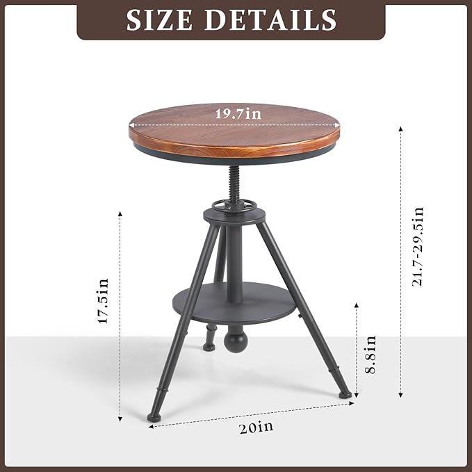 Dia 19.7" Round Pub Table Height Adjustable - Image 3