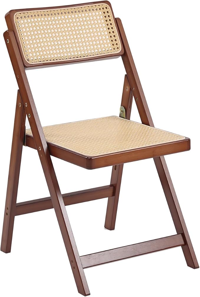 Tiita Rattan Dining Chairs Set of 1, Mid Century Modern Folding Chair, Bamboo by TiitaHome