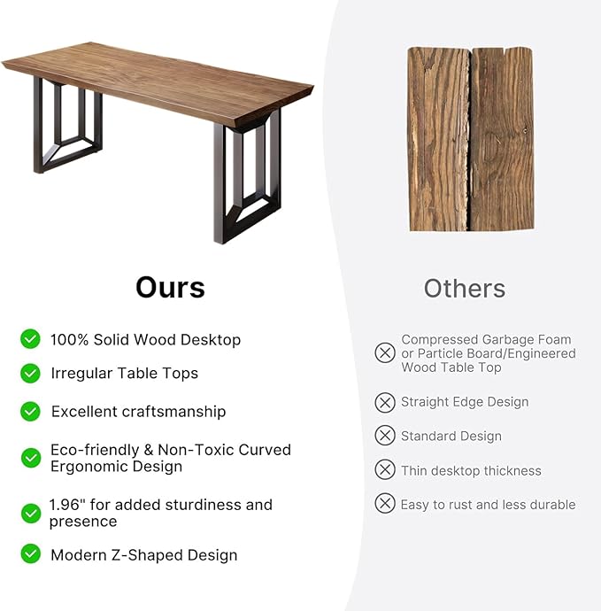 Solid Wood Computer Desk Study Office Desk 55" Writing, Modern Simple Style PC - Image 8