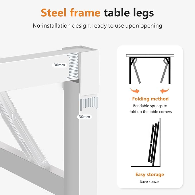 DlandHome Folding Desk Small Desk 31.5 inches Computer Desk - Image 5