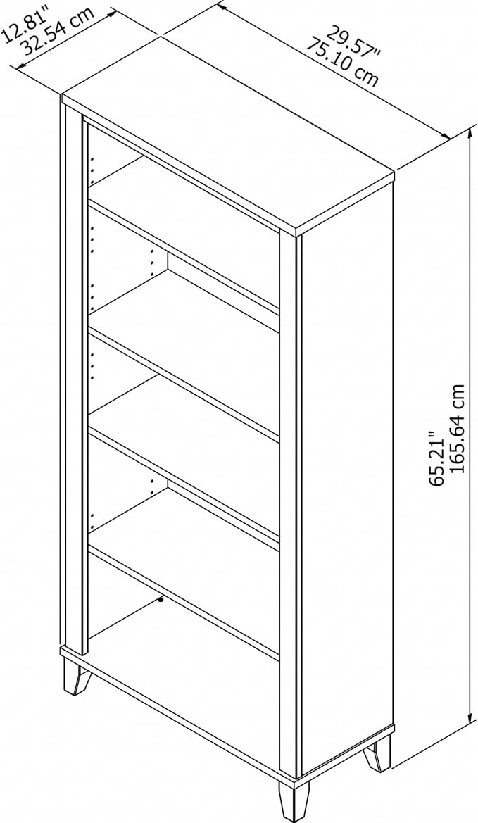 Bush Furniture WC81465 Bookcase, Large Book Living Room, Home Office, or - Image 3