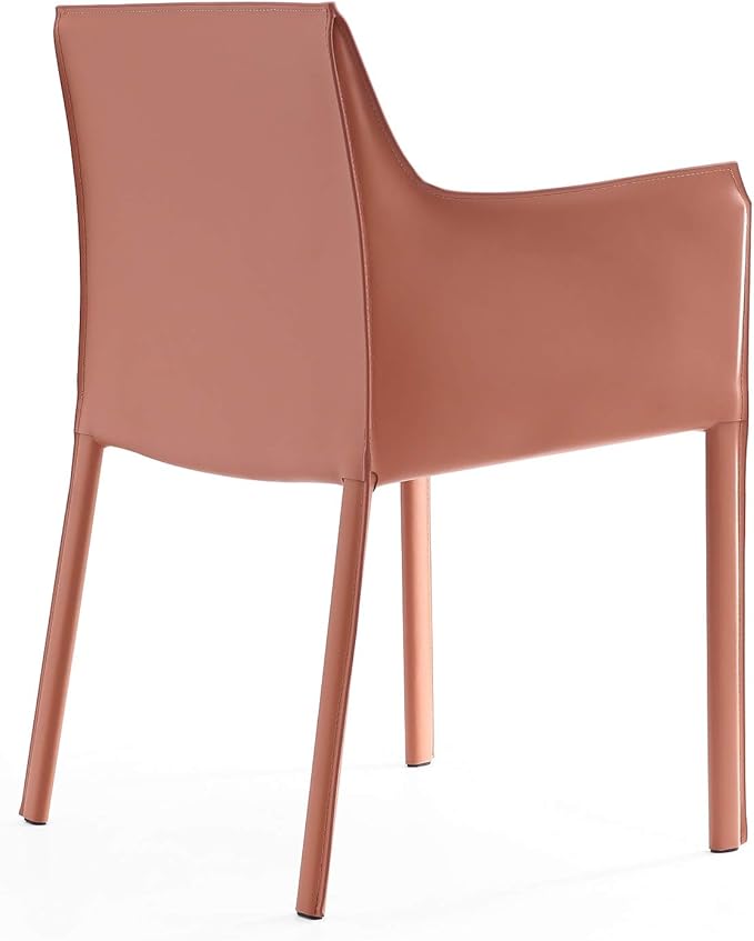 Manhattan Comfort Paris Modern Saddle Leather Dining Chairs, Metal Frame - Image 5