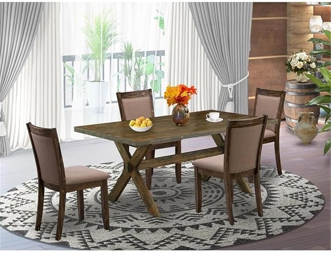 East West Furniture X777MZ748-5 5 Piece Kitchen Table & Chairs Set Includes a - Image 2