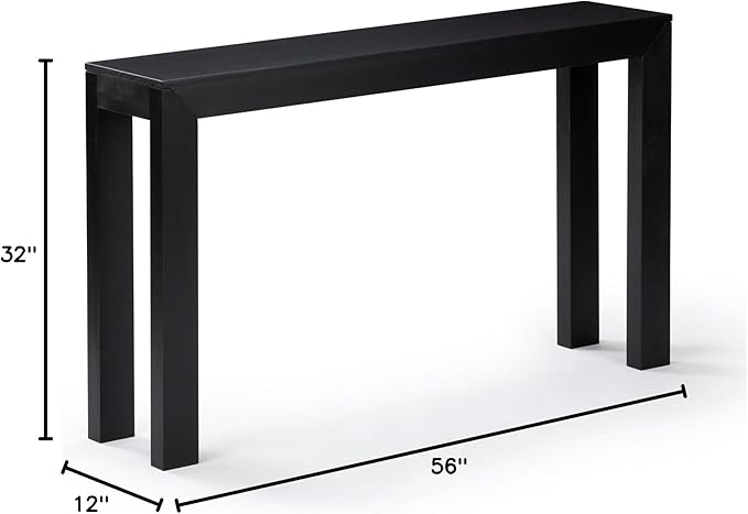 Plank+Beam Modern Solid Wood Console Table, 56 Inch, Sofa Table, Narrow - Image 2