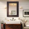 YOSHOOT Rustic Wooden Framed Wall Mirror, Natural Wood Bathroom Vanity Mirror by YOSHOOT