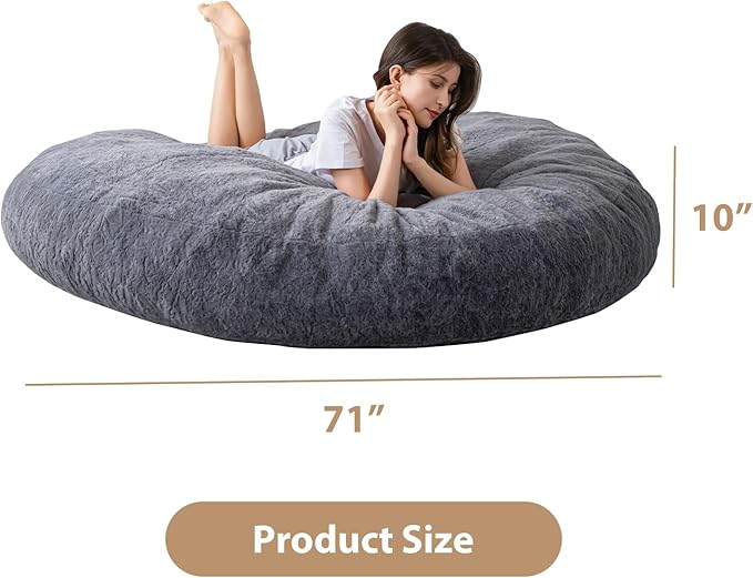 BYBYME 3 in 1 Bean Bag Chair, Convertible Chair Folds from Bean Bag to Lounger - Image 2