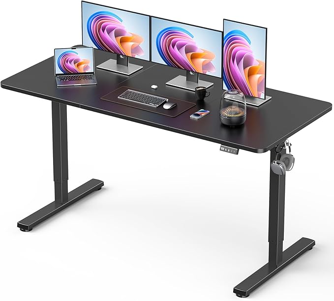 Standing Desk, Large Height Adjustable Electric Stand up Desk, 55 x 24 Inches by XyndyxErgonomicDesign