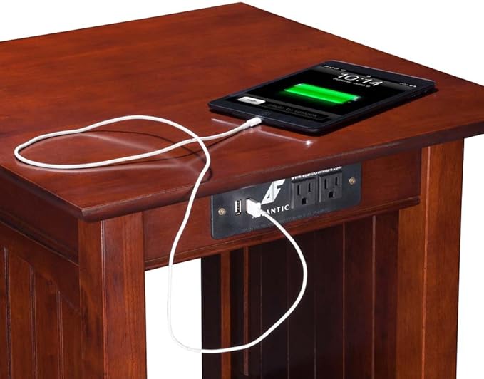 AFI Nantucket End Table with Built-in Charger in Walnut - Image 5