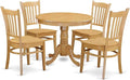 East West Furniture ANGR5-OAK-W 5 Piece Kitchen Table & Chairs Set Includes a by EastWestFurniture