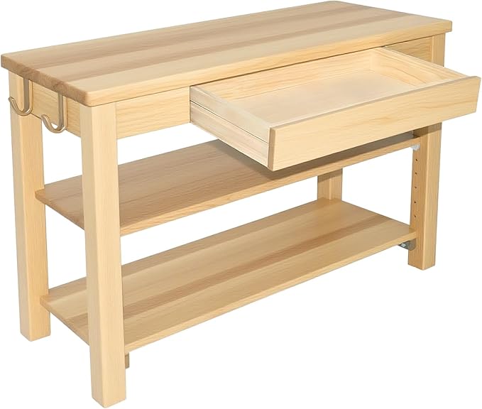 Wood Shoe Bench Entryway with Drawer: 2-Tiers Wooden Storage Shoe Rack with - Image 8