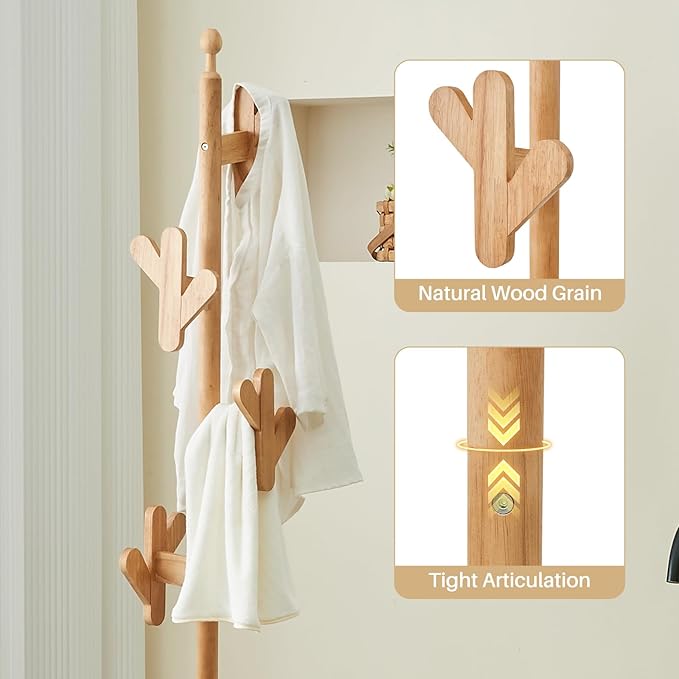 Uniclinens Solid Wood Coat Rack Freestanding - Image 5