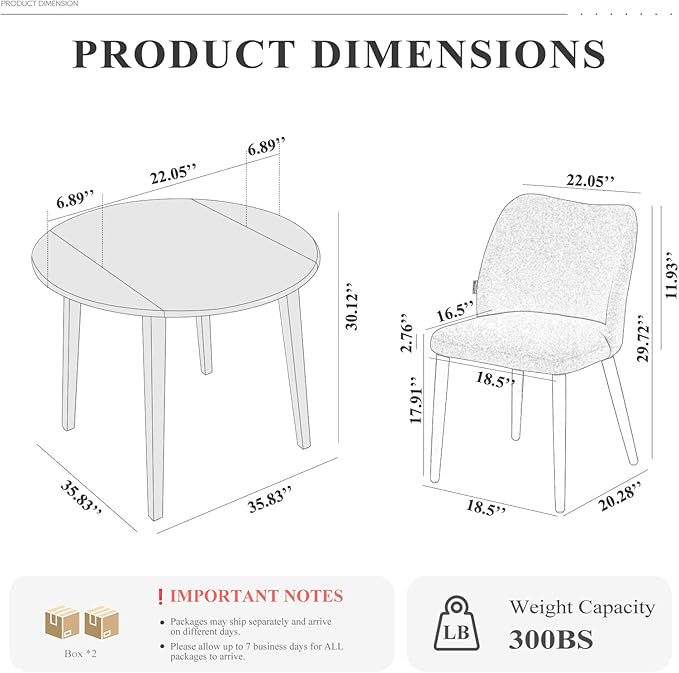 COLAMY 3-Piece Extendable Dining Table Set - Image 2