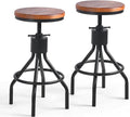 Industrial Bar Stool-Set of 2-Swivel Counter Coffee Chair-Extra Pub Height by BOKKOLIK