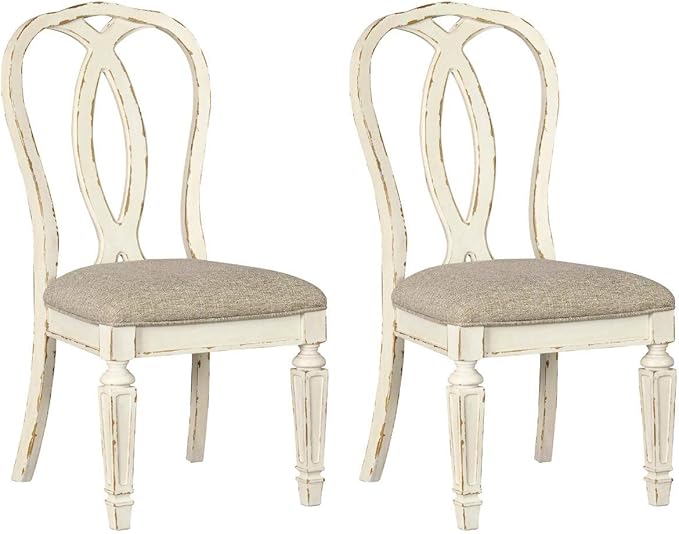 Signature Design by Ashley Realyn French Country Ribbon Back Dining Chair by SignatureDesignbyAshley