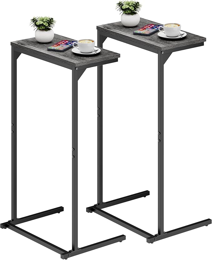 TUTOTAK C Shaped End Table, Small Side Table, 28.7 inch Tall Couch Table by WelcometotheTUTOTAKHome