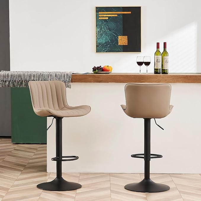 YOUNUOKE Counter Height Bar Stools Kitchen Island Barstools Set of 2 Adjustable - Image 9