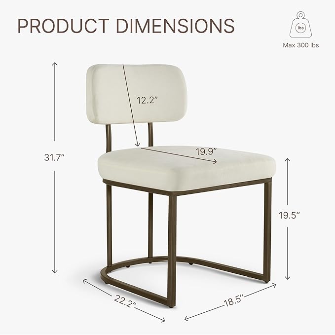 Dining Chairs Set of 2, Upholstered Modern Kitchen Chairs - Image 2