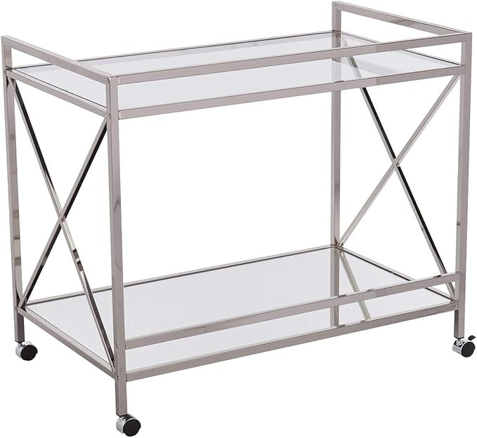 SEI FURNITURE Southern Enterprises Maxton Bar cart, Polished Silver - Image 4