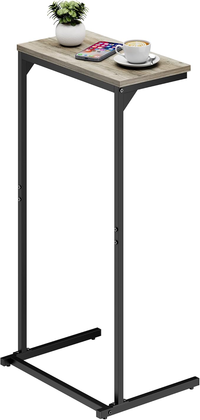 TUTOTAK C Shaped End Table, Small Side Table, 28.7 inch Tall Couch Table - Image 8
