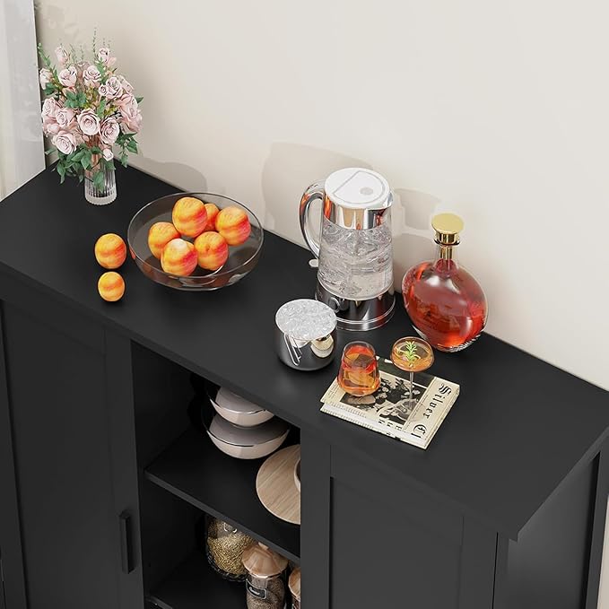 Iwell Storage Cabinet with 2 Doors and 4 Storage Shelves, Bathroom Cabinet - Image 9