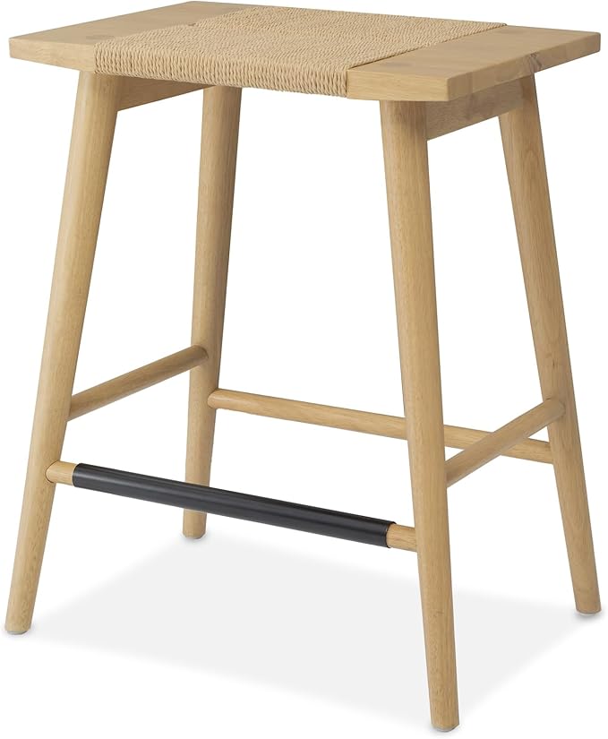 Thor Wicker Counter Height Wooden Counter Stool - Image 5