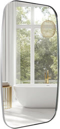 ANDY STAR Chrome Oblong Mirror, 30x48 Inch Polished Chrome Oval Mirror by ANDYSTAR