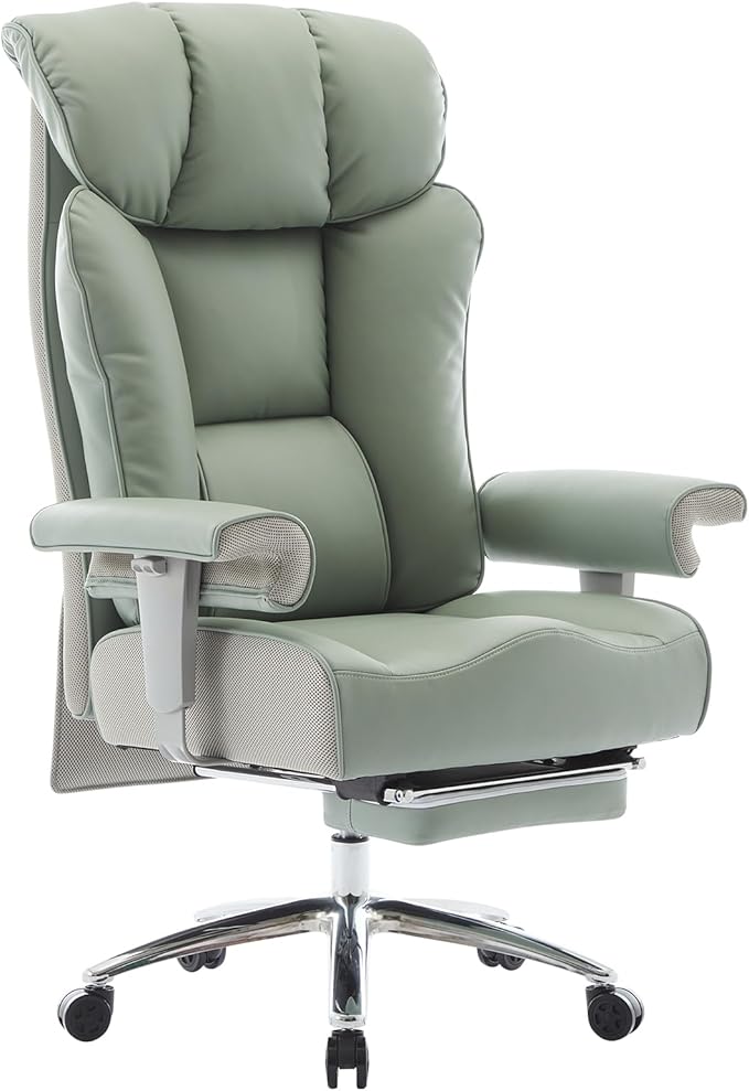 Efomao Big and Tall Green Office Chair 450LBS – Ergonomic High-Back Executive by OFFICECHAIR