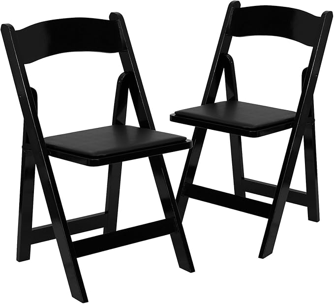 Flash Furniture 2 Pack HERCULES Series Black Wood Folding Chair by FlashFurniture