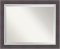Amanti Art Brown Wall Mirror 28x34 Ellie Brown Silver Rectangle Bathroom Mirror by AmantiArt