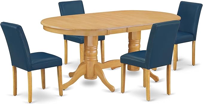 East West Furniture VAAB5-OAK-55 5 Piece Dining Table Set Includes an Oval by EastWestFurniture