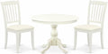 East West Furniture HBDA3-LWH-C 3 Piece Dining Room Table Set Contains a Round by EastWestFurniture