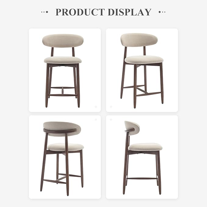 COLAMY Counter Height Bar Stools Set of 2, Kitchen Bar Stools - Image 8