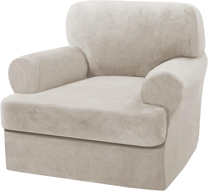 H.VERSAILTEX Sofa Cover 2 Piece T Cushion Armchair Slipcovers Thick Velvet by HVERSAILTEX