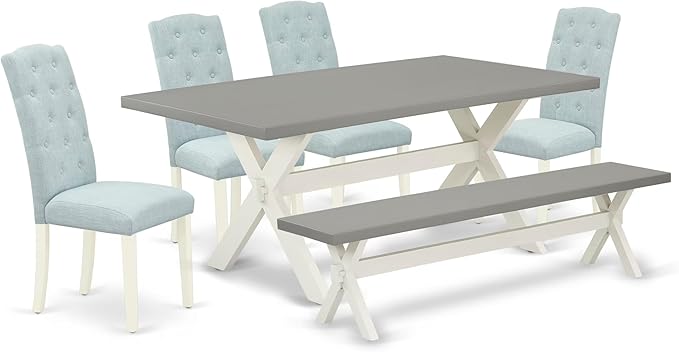 East West Furniture X097CE215-6 6 Piece Dining Room Table Set Contains a by EastWestFurniture