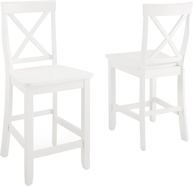 Crosley Furniture X-Back Wood Counter Height Bar Stools Set of 2 - Image 5