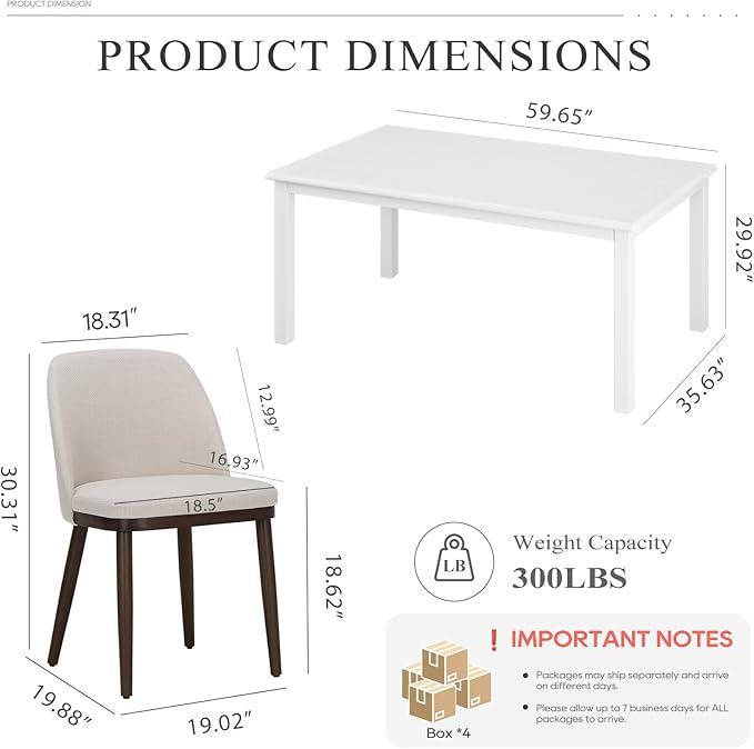 COLAMY 60 Inch Rectangular Kitchen Dining Table - Image 6