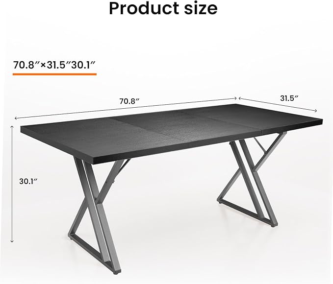70.9 Inch Executive Desk, Large Office Computer Desk - Image 2