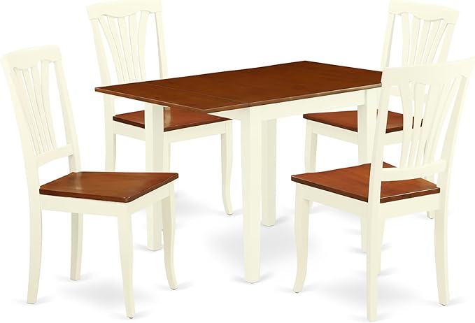 East West Furniture NDAV5-WHI-W 5 Piece Kitchen Table & Chairs Set Includes a by EastWestFurniture