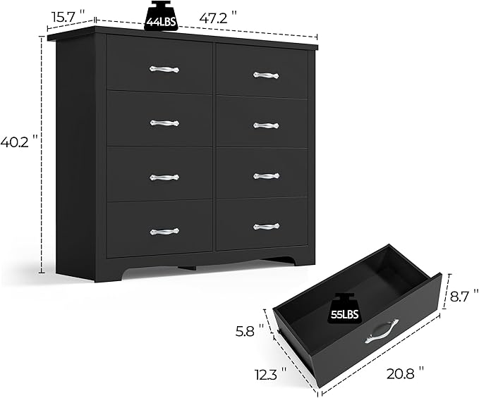 LINSY HOME 8 Drawers Dresser for Bedroom, Living Room - Image 2