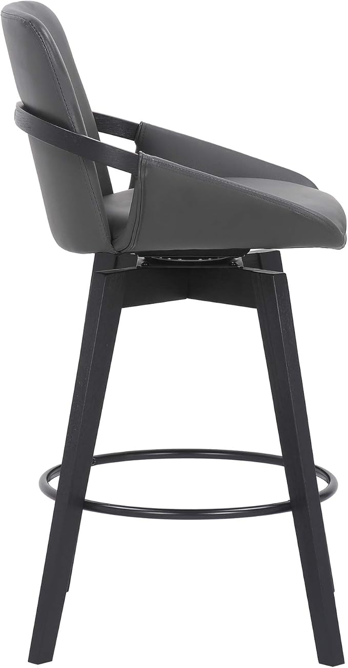 Armen Living Baylor Mid Century Modern Swivel Bar Stool - Image 4