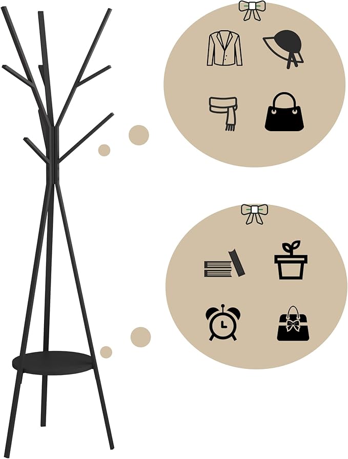 Coat Rack Hat Stand Free Standing Display Hall Tree Metal Hat Hanger Garment - Image 4