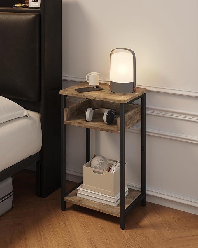 Side Table, 25 inch High End Table, Small Bedside Table - Image 4