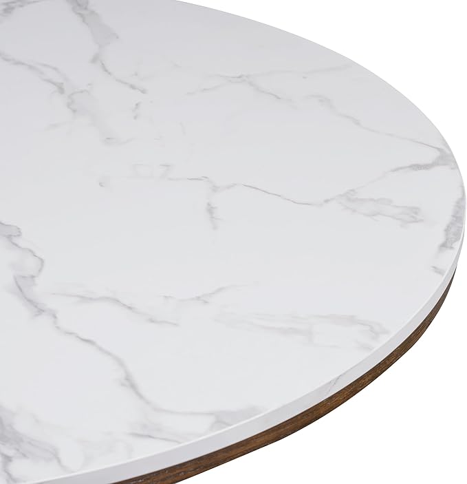ERYE Contemporary Wooden Round Dining Table, More Decorative Rubber Wood - Image 4
