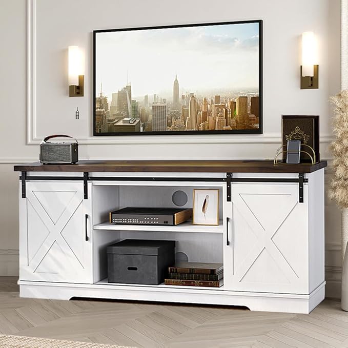 IDEALHOUSE Farmhouse Tv Stand for 65 inch TVs, Entertainment Center - Image 7